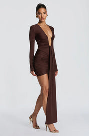 Tara Mini dress plum brown