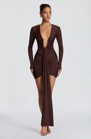 Tara Mini dress plum brown